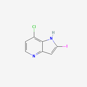 Chemical structure of 7-Chloro-2-iodo-1H-pyrrolo[3,2-b]pyridine