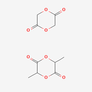 Chemical structure of acid terminated,lactide:glycolide 65:35,Mw 24000-38000