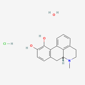 Chemical structure of (-)-Apomorphine (hydrochloride hydrate)