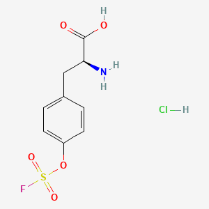 Chemical structure of (S)-2-Amino-3-(4-((fluorosulfonyl)oxy)phenyl)propanoic acid hydrochloride
