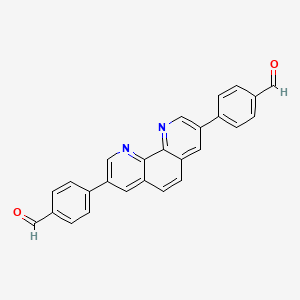 Chemical structure of 4,4'-(1,10-Phenanthroline-3,8-diyl)dibenzaldehyde