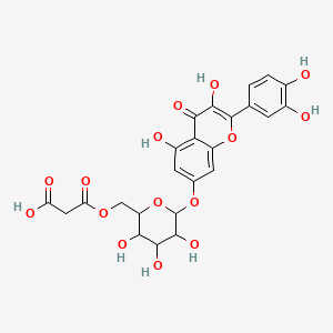Chemical structure of Quercetin 7-O-(6''-O-malonyl)-beta-D-glucoside