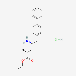 Chemical structure of (2R,4S)-4-Amino-5-(biphenyl-4-yl)-2-methylpentanoi c acid ethyl ester hydrochloride