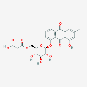 Chemical structure of Chrysophanol-8-O-β-D-(6′-O-malonyl)glucoside