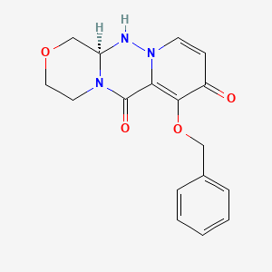 Chemical structure of (R)-7-(Benzyloxy)-3,4,12,12a-tetrahydro-1H-[1,4]oxazino[3,4-c]pyrido[2,1-f][1,2,4]triazine-6,8-dione