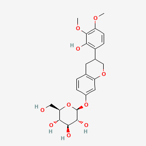 Chemical structure of 7,2'-Dihydroxy-3',4'-dimethoxyisoflavane-7-O-glucoside