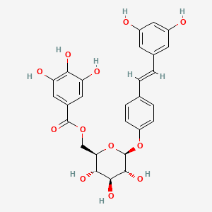 Chemical structure of Resveratrol 4'-(6-galloylglucoside)