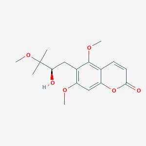 Chemical structure of (+)-6-(2-Hydroxy-3-methoxy-3-methylbutyl