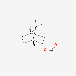 Chemical structure of (+)-Bornyl acetate