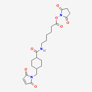 Chemical structure of N-Succinimidyl 6-[[4-(N-Maleimidomethyl)cyclohexyl]carboxamido]hexanoate