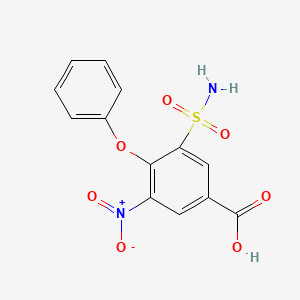 Chemical structure of 3-Nitro-4-phenoxy-5-sulfamoylbenzoic acid