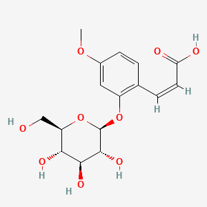 Chemical structure of cis-2-Hydroxy 4-methoxycinnamic acid 2-glucoside
