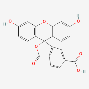 Chemical structure of 6-Carboxyfluorescein