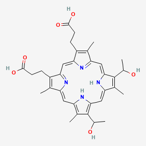 Chemical structure of Hematoporphyrin