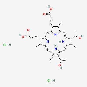 Chemical structure of Hematoporphyrin dihydrochloride