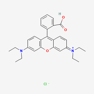 Chemical structure of Rhodamine B