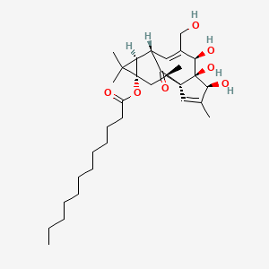 Chemical structure of Dodecanoic acid ingenol ester