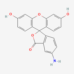 Chemical structure of 5(6)-Aminofluorescein (5(6)-AFM)