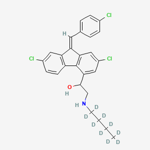 Chemical structure of Desbutyl Lumefantrine D9