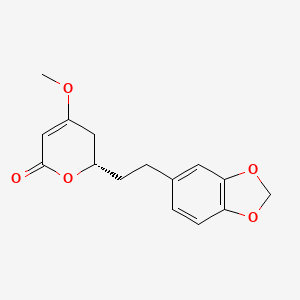 Chemical structure of (+)-Dihydromethysticin