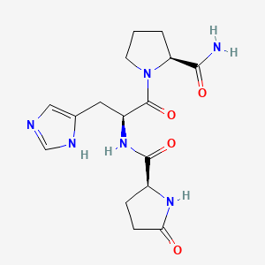 Chemical structure of 5-Oxoprolylhistidylprolinamide