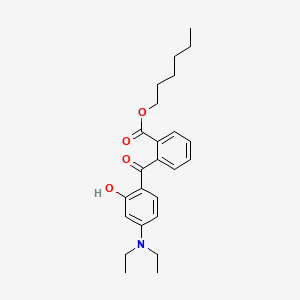 Chemical structure of Diethylamino hydroxybenzoyl hexyl benzoate (DHHB)