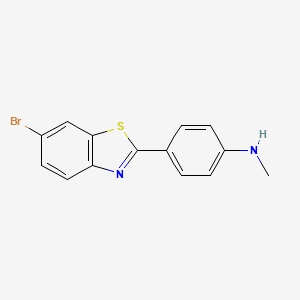 Chemical structure of 4-(6-Bromo-2-benzothiazolyl)-N-methylbenzenamine