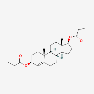 Chemical structure of Androst-4-ene-3,17-diol, dipropanoate, (3beta,17beta)-
