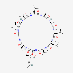 Chemical structure of (Melle-4)cyclosporin