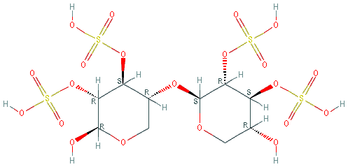 Chemical structure of Pentosan Polysulfate