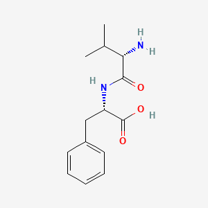 Chemical structure of L-Valyl-L-phenylalanine (Valylphenylalanine)