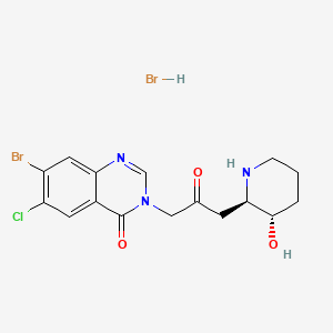 Chemical structure of Halofuginone hydrobromide, (-)-