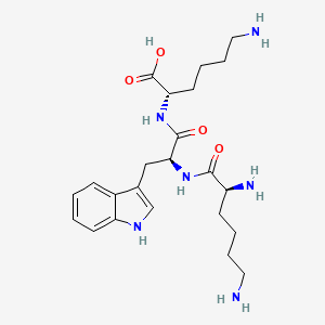 Chemical structure of H-Lys-Trp-Lys-OH