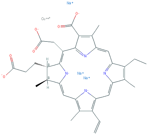 Chemical structure of Sodium copper chlorophyllin