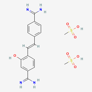 Chemical structure of Hydroxystilbamidine bis(methanesulfonate)