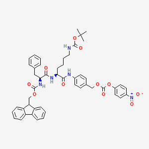 Chemical structure of Fmoc-Phe-Lys(Boc)-PAB-PNP