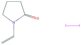 Chemical structure of Povidone iodine (iodopovidone)