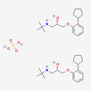 Chemical structure of Penbutolol sulfate ((-)-Terbuclomine)