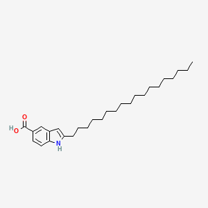 Chemical structure of 2-n-Octadecylindole-5-carboxylic acid