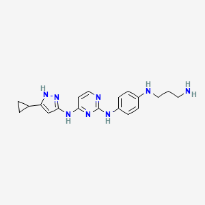 Chemical structure of 2,4-Pyrimidinediamine with linker