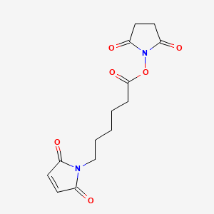 Chemical structure of N-(6-Maleimidocaproyloxy)succinimide