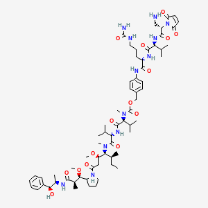 Chemical structure of mDPR-Val-Cit-PAB-MMAE