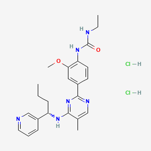 Chemical structure of Lexibulin dihydrochloride
