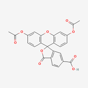 Chemical structure of 6-Carboxyfluorescein Diacetate