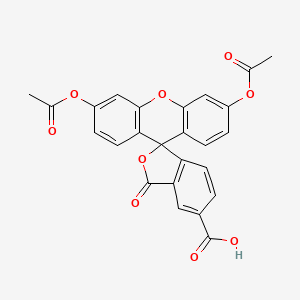 Chemical structure of 5-Carboxyfluorescein Diacetate