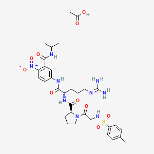 Chemical structure of Tos-Gly-Pro-Arg-ANBA-IPA acetate