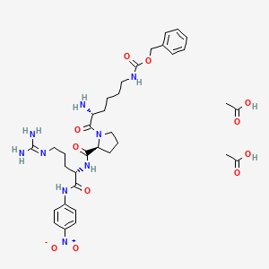 Chemical structure of D-Lys(Z)-Pro-Arg-pNA (diacetate)