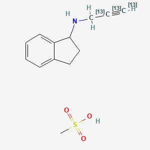 Chemical structure of Rasagiline 13C3 mesylate racemic (AGN1135 13C3 racemic)