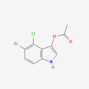 Chemical structure of 5-Bromo-4-chloro-3-indolyl acetate