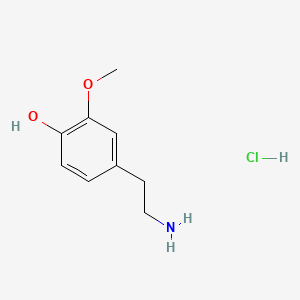 Chemical structure of 2-(4-Hydroxy-3-methoxyphenyl)ethylazanium chloride